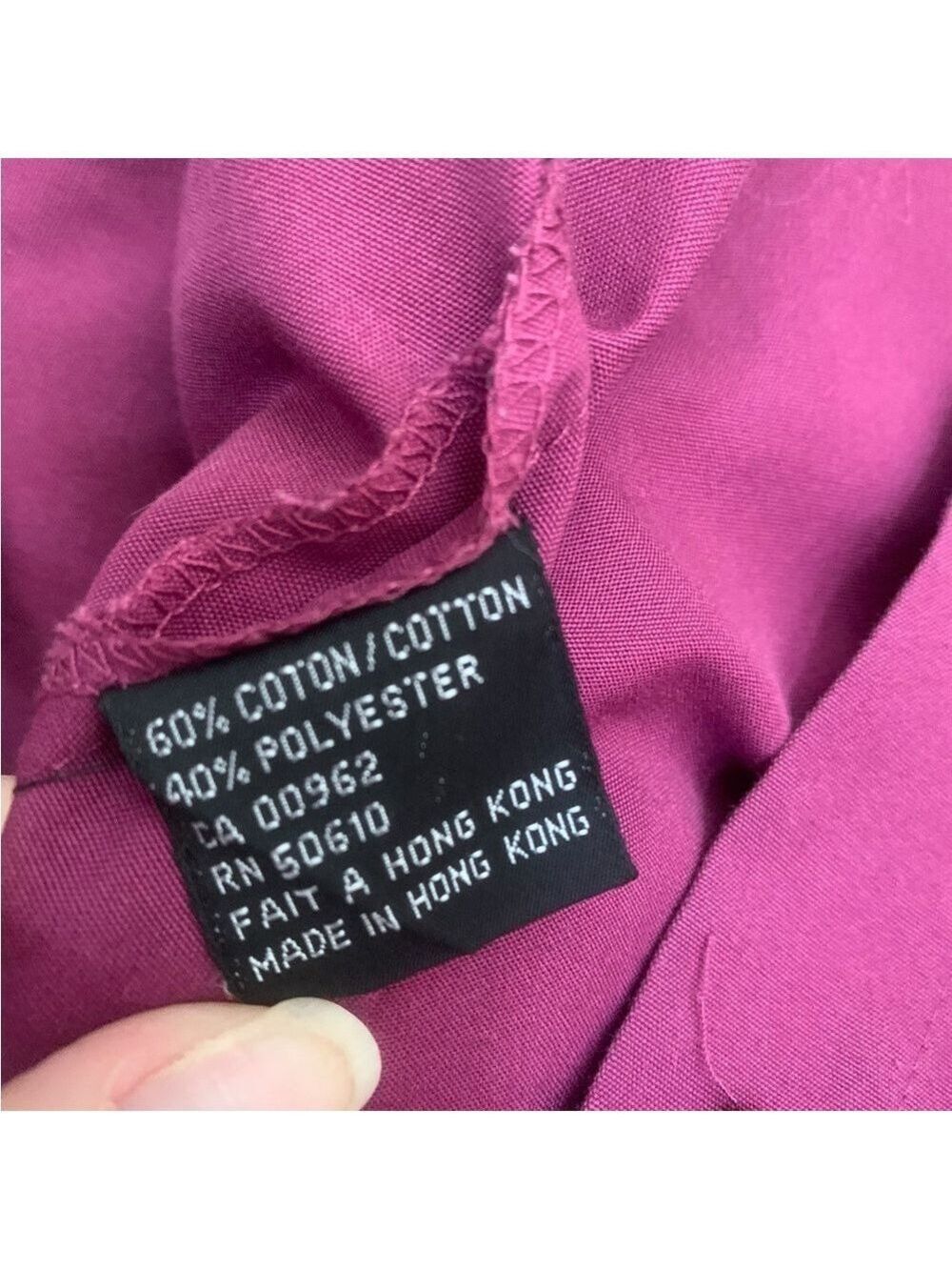 ❤️Vintage 90’s Sasson high neck puff sleeved plum button up midi dress sz 14/15 - Picture 10 of 10